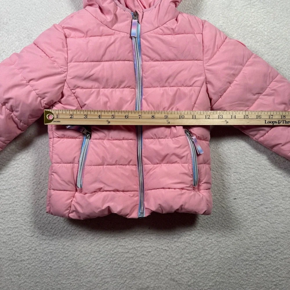 Gerry Puffer Jacket Toddler Girls 4T Pink Excellent Hooded Quilted Zip Up